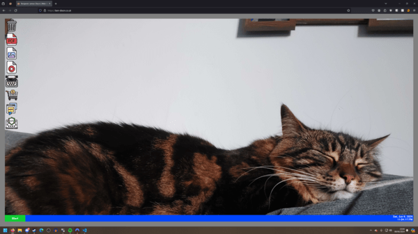 my old website for myself ben dixon in the style of an old operation system